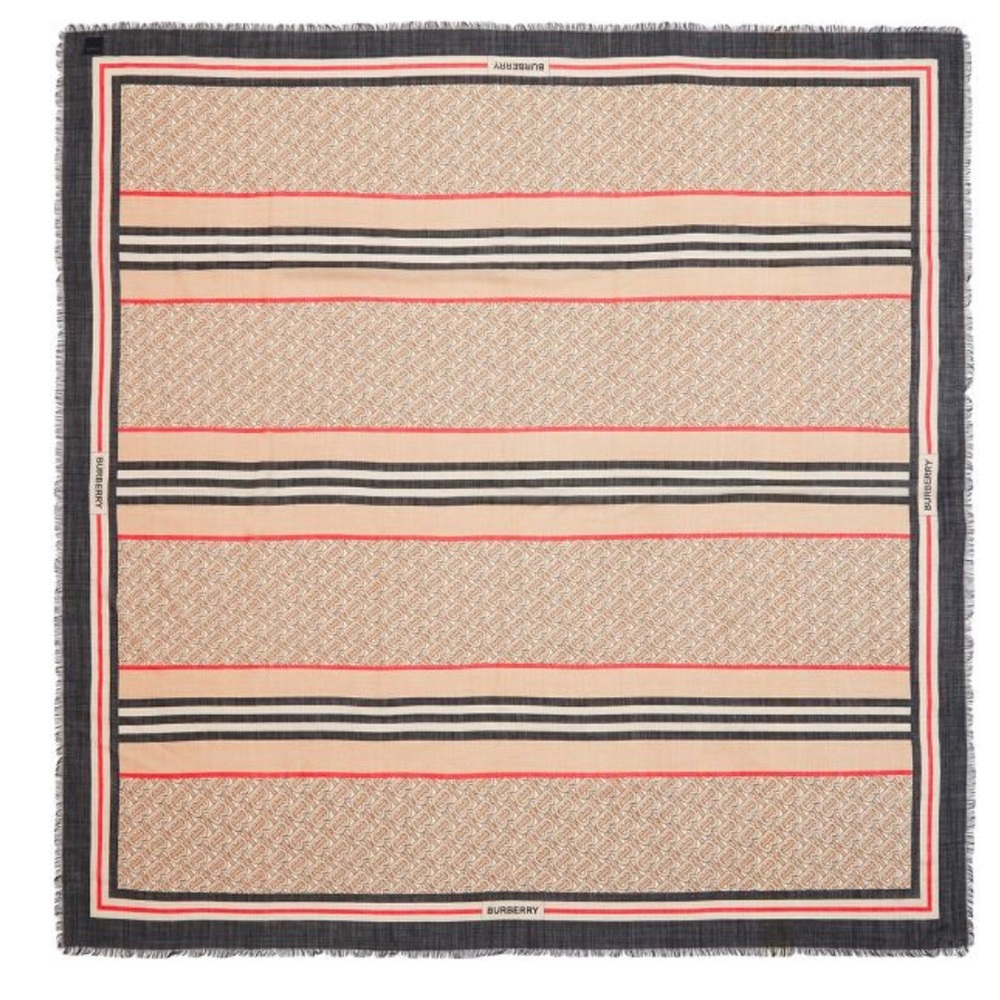 SOLD - Burberry TB Monogram Scarf - Picture 2 of 5